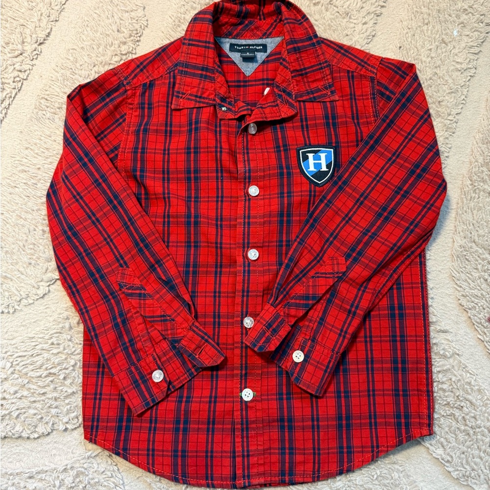 Two Tommy Hilfiger button ups for kids